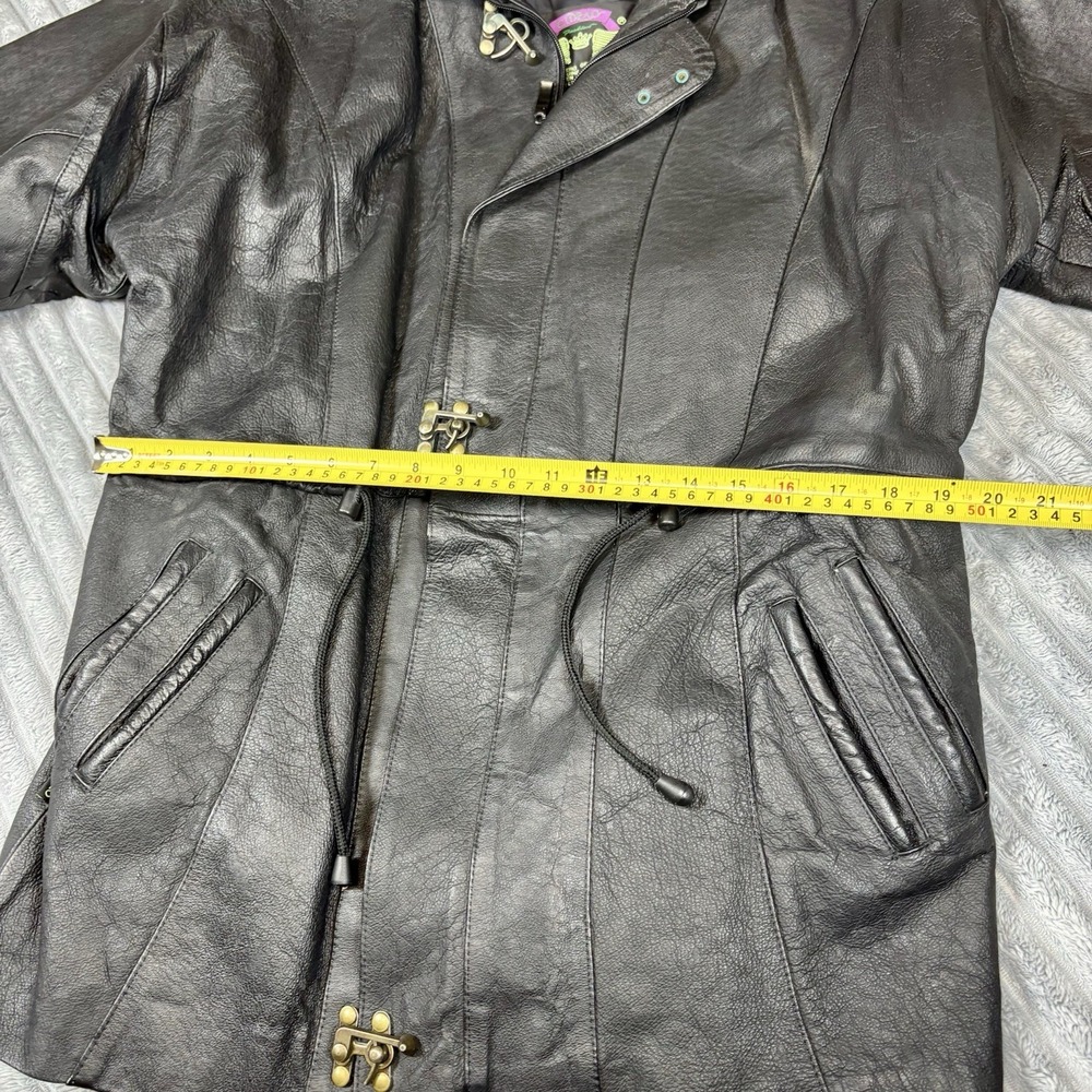 CIDPAO Men's Genuine Leather Jacket‎ L Coat Black Zip Snap Made in Mexico - Picture 12 of 16